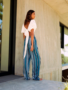 Leer Pants | Rayas Blu