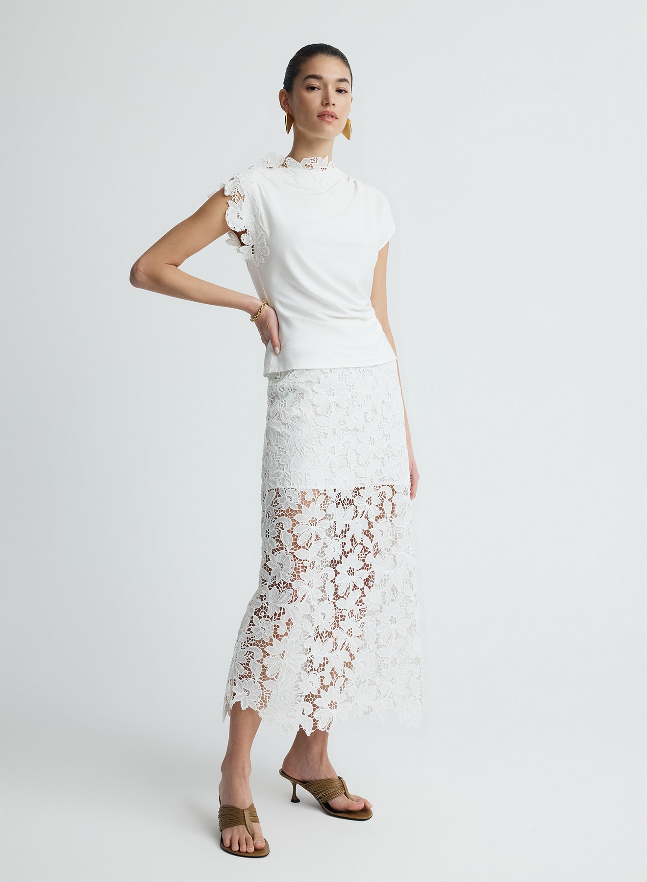 Luna Skirt | White Guipure Lace