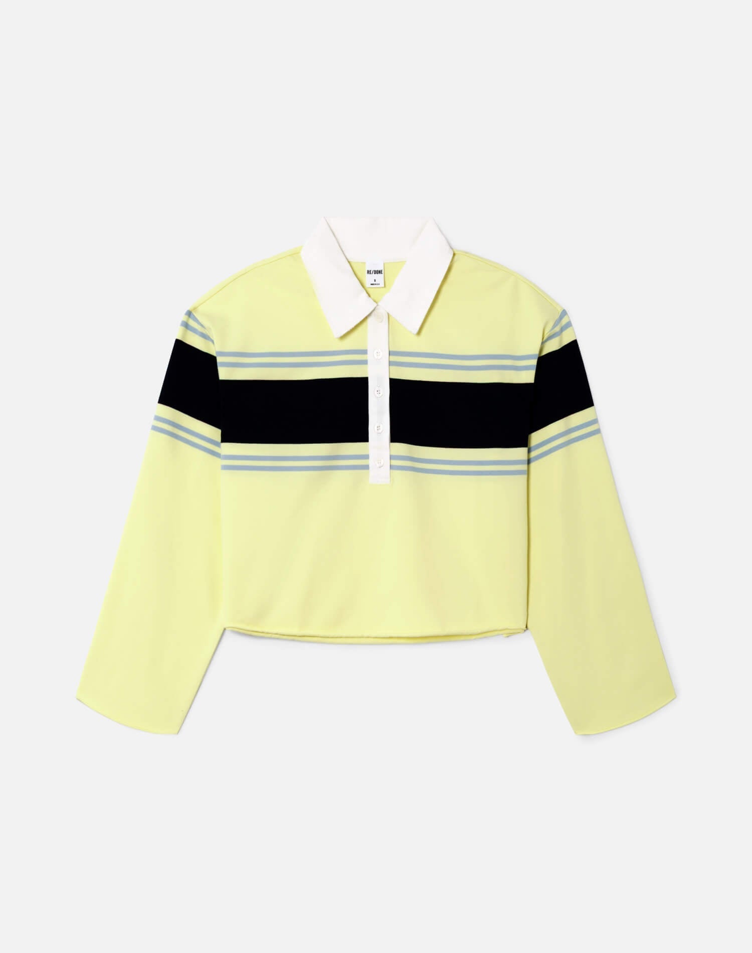 Womens | Cut Off Rugby Polo | Limeade Stripe