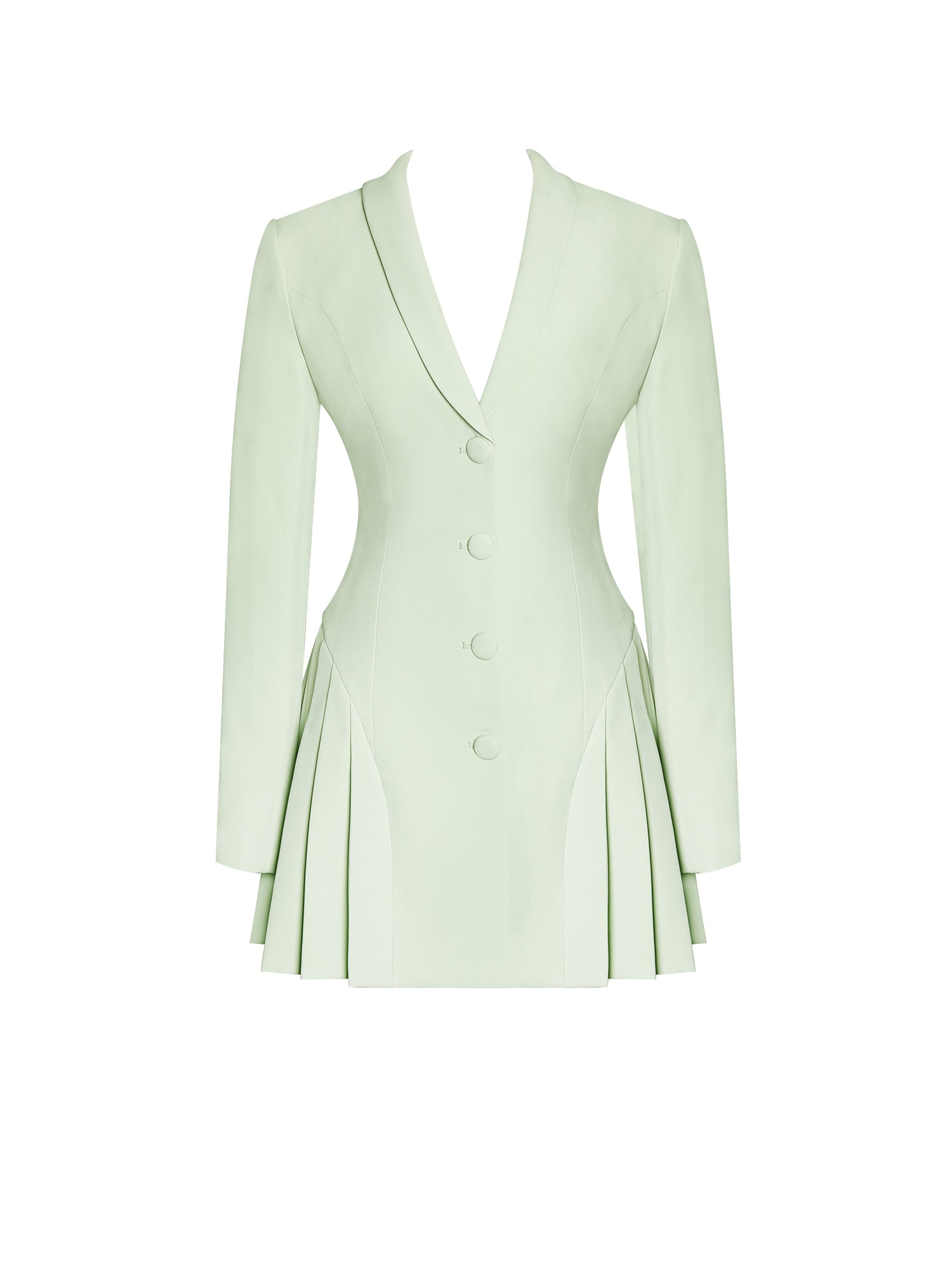Delia Blazer Dress with Pleated Detail | Pistachio Green