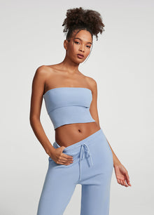 Chunky Knit Crop Top | Sky Blue