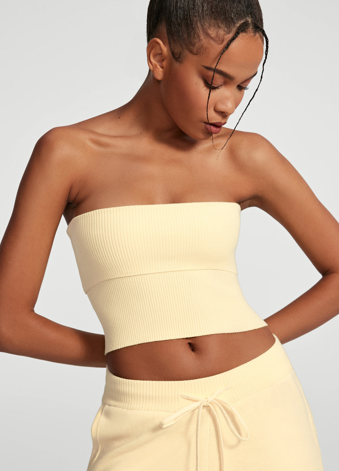 Chunky Knit Crop Top | Lemon Meringue