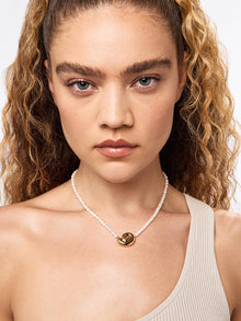 14K Gold Plated Freshwater Pearls Summer Sea Beach Shell Statement Necklaces For Women Ana Luisa Adora