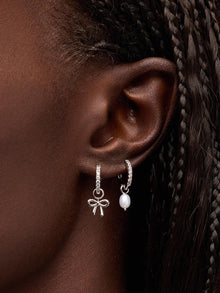 Rhodium Plated Freshwater Pearls Silver Earring Charms For Women Ana Luisa Pearl Charms Silver