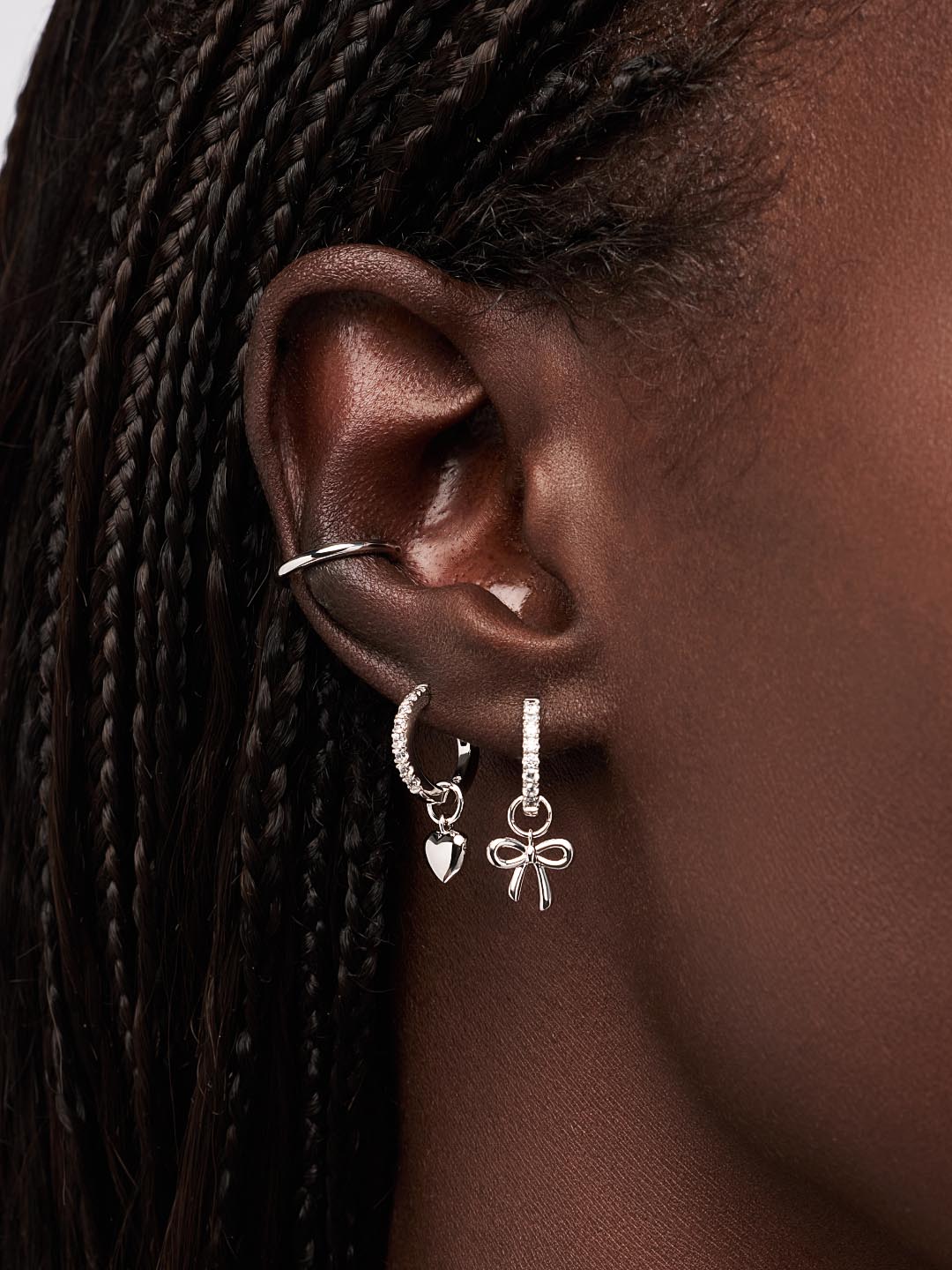 Rhodium Plated Hearts Love Silver Earring Charms For Women Ana Luisa Heart Charms Silver