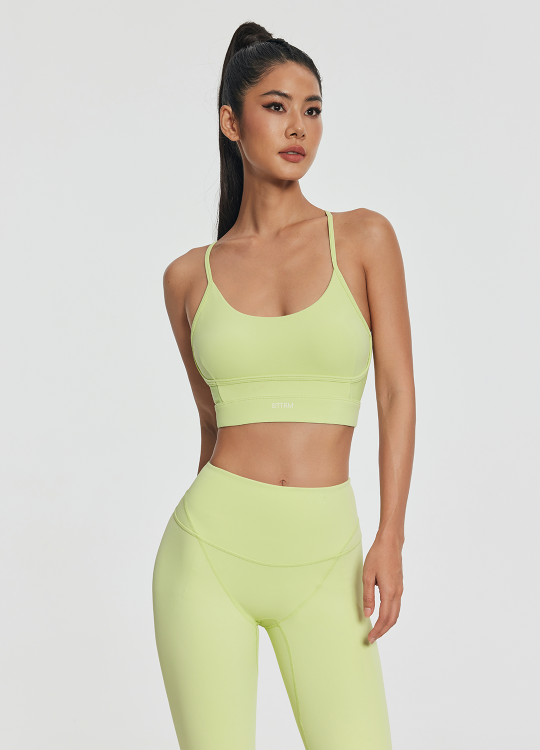 Seamless Crossback Bra | Cool Matcha