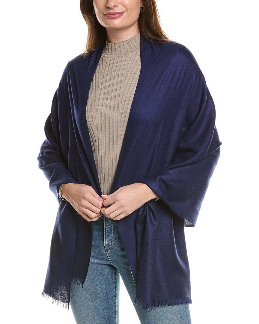 Amicale Cashmere | Womens | Solid Cashmere & Wool-Blend Wrap | Navy