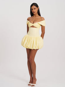 Umika Bubble Hem Mini Dress | Butter Yellow