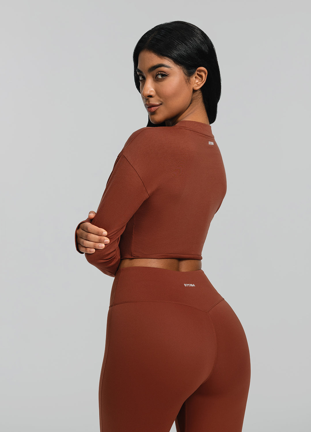 Cropped Long Sleeve | Rust Brown