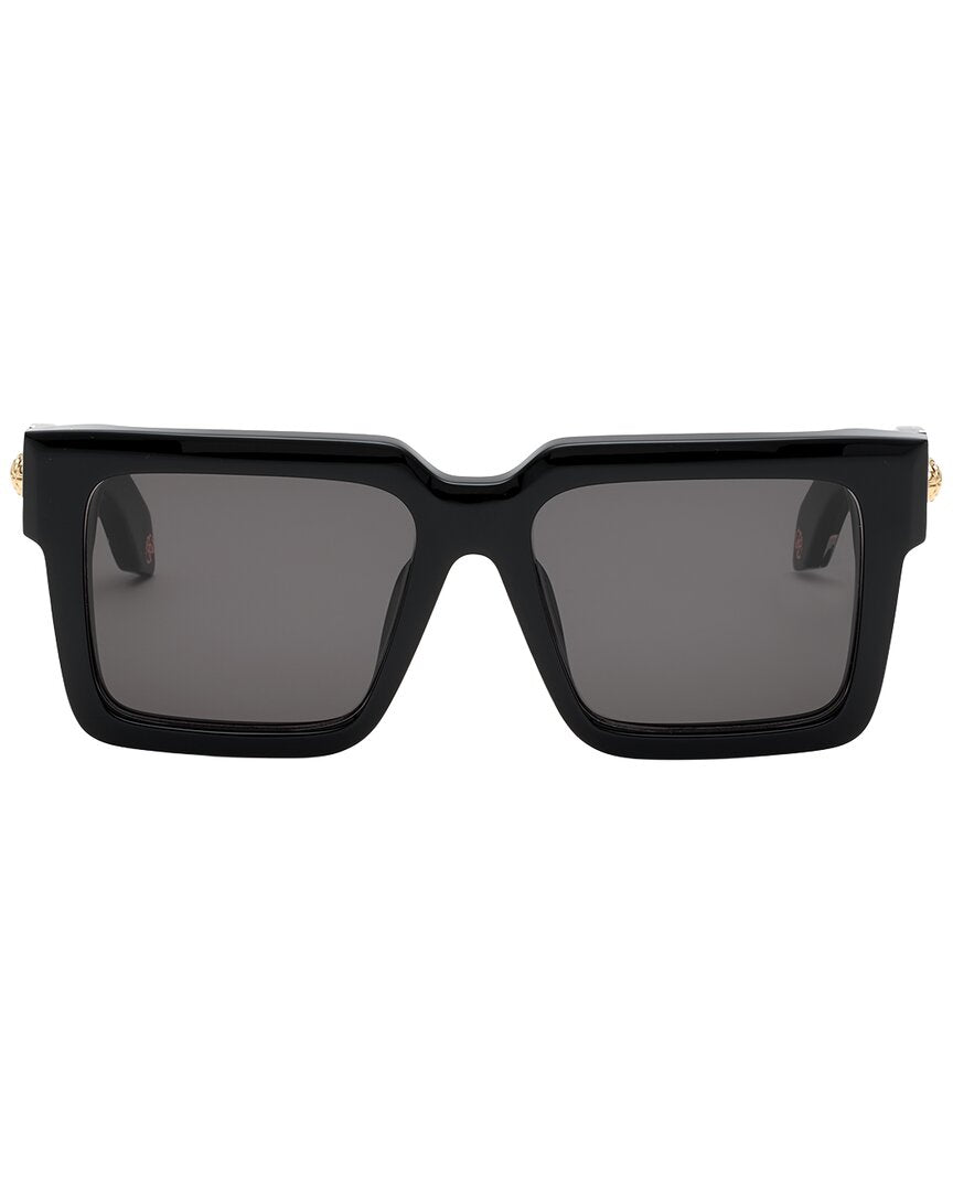 Roberto Cavalli | Womens | 55mm Sunglasses | Shiny Black | Smoke Lens
