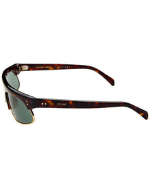 CELINE | Mens | CL40107U 60mm Sunglasses | Dark Havana | Green Lens