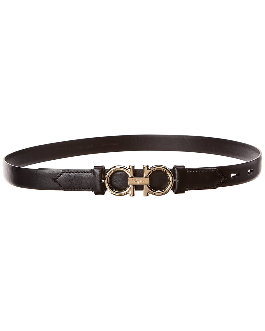 Ferragamo | Womens | Gancini Sized Leather Belt | Black