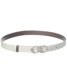 Ferragamo | Womens | Gancini Reversible Leather Belt | Brown/White