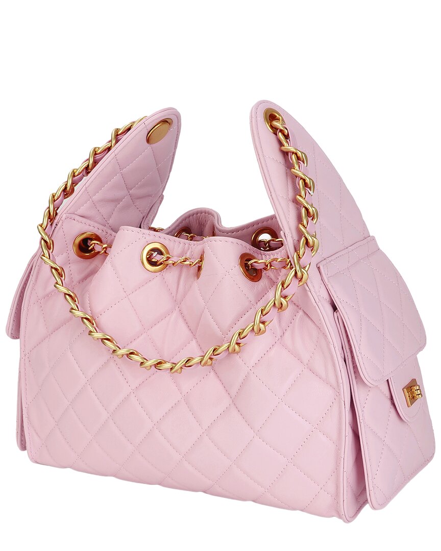 Tiffany & Fred Paris | Womens | Quilted Leather Shoulder Bag | Pink