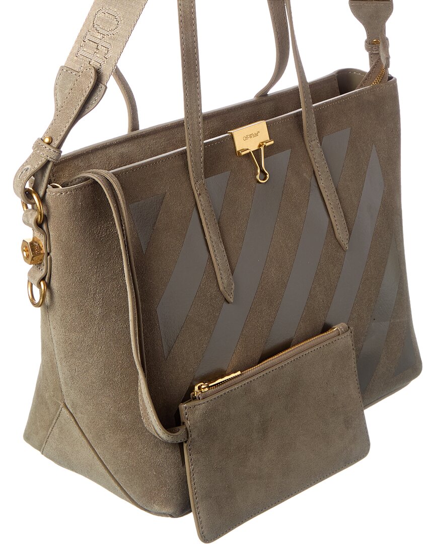 Off-White | Womens | Diagonal Suede Tote | Grey