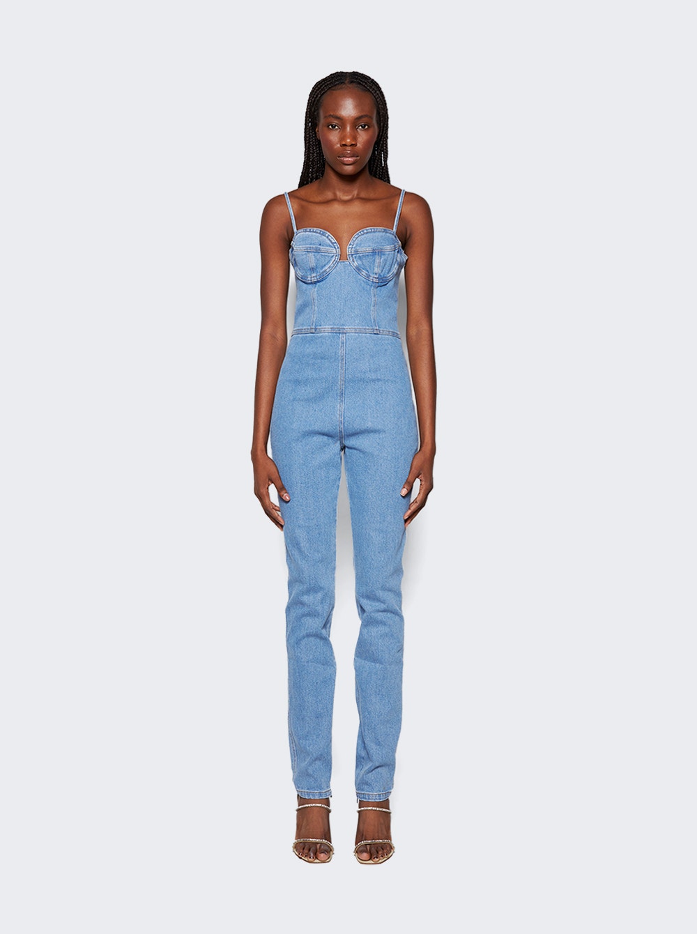 Women | Magda Butrym | Denim Bustier Jumpsuit | Blue