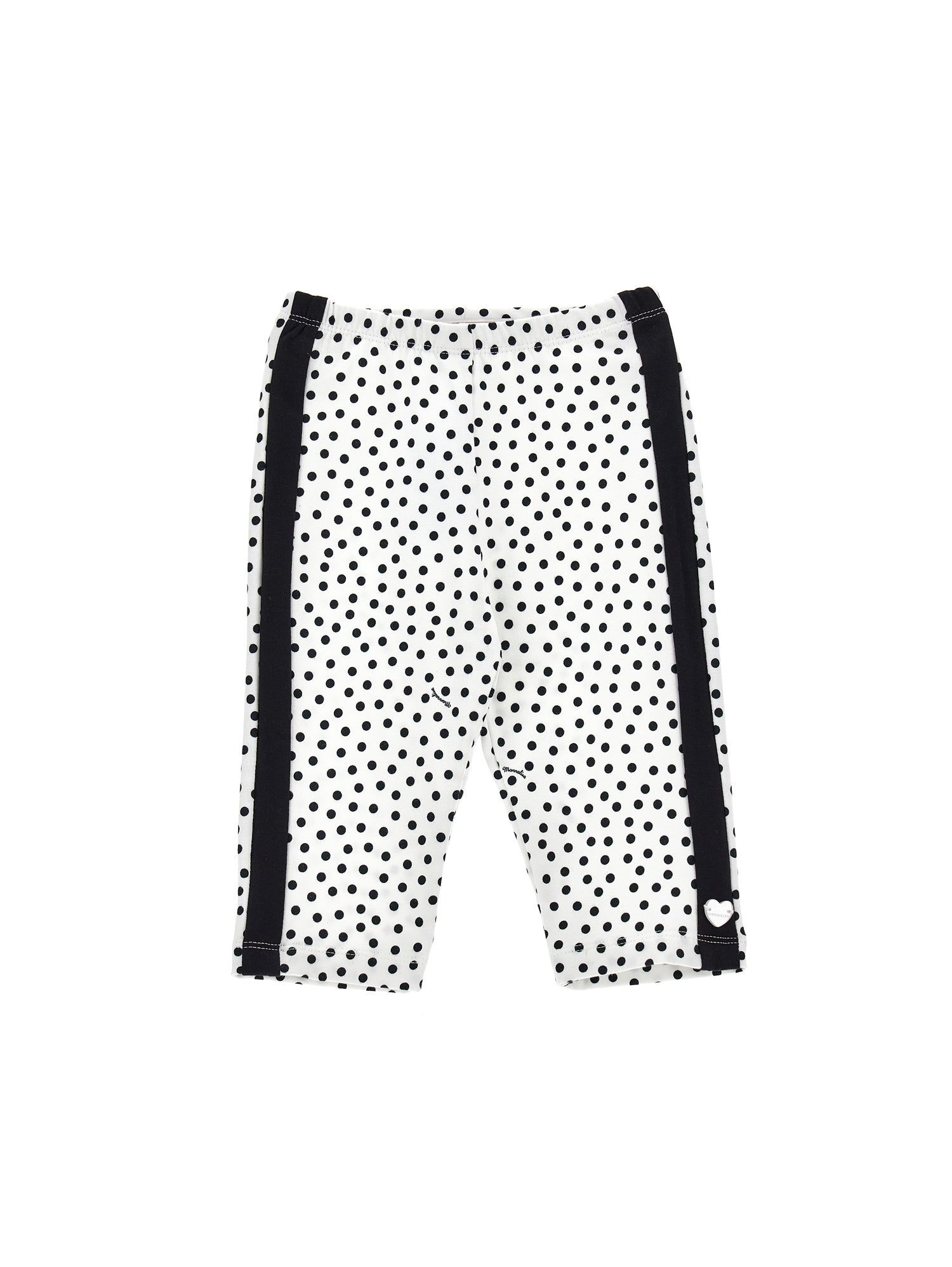 Girls | Polka Dot Cycling-Style Leggings | White/Black