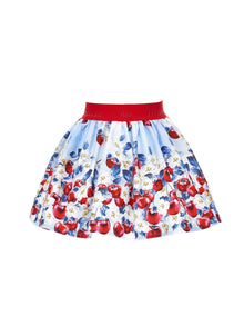 Girls | Cherry Print Cotton Skirt | Cloud