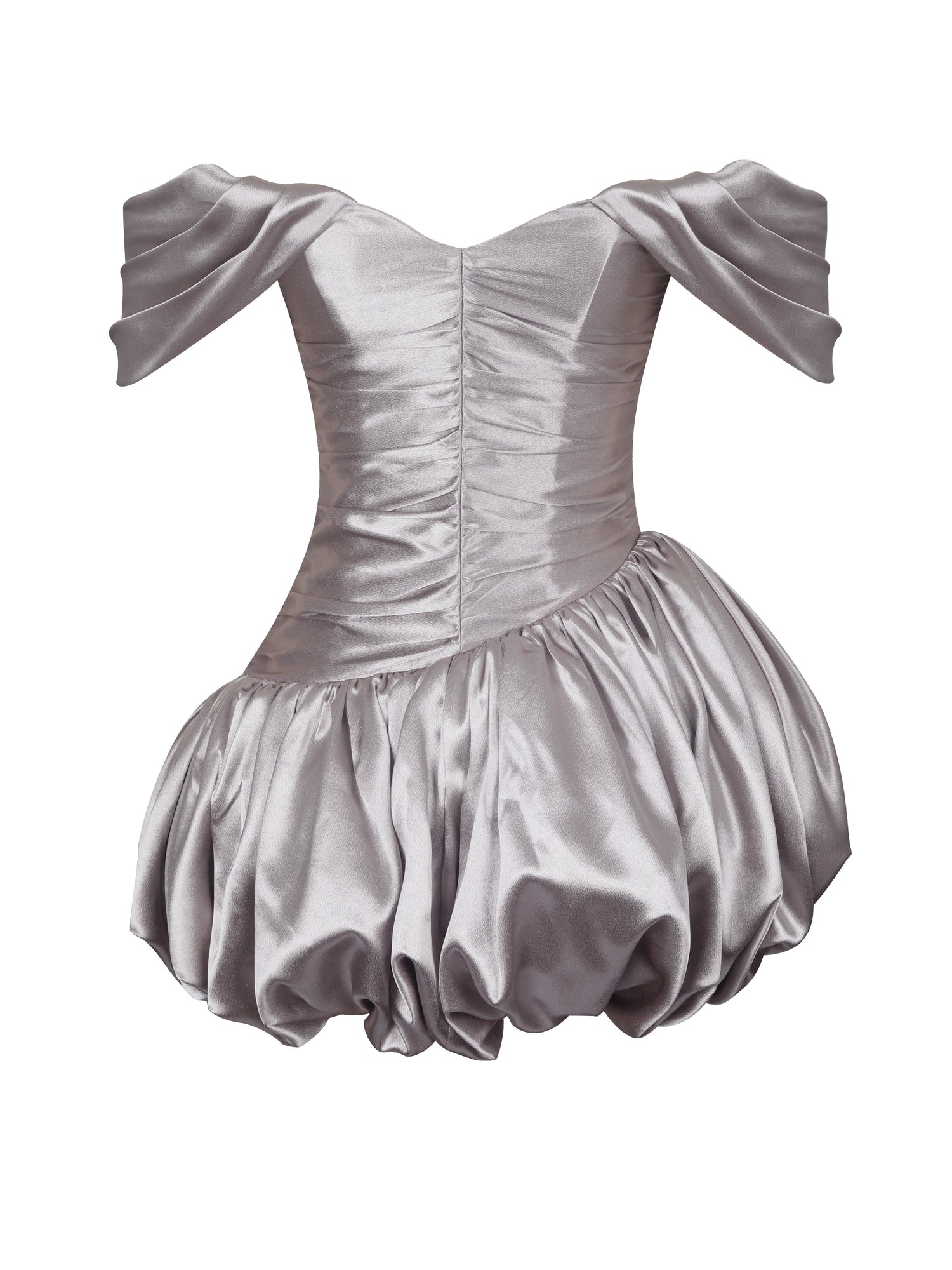 Milena Ruched Asymmetrical Bubble Mini Dress | Champagne