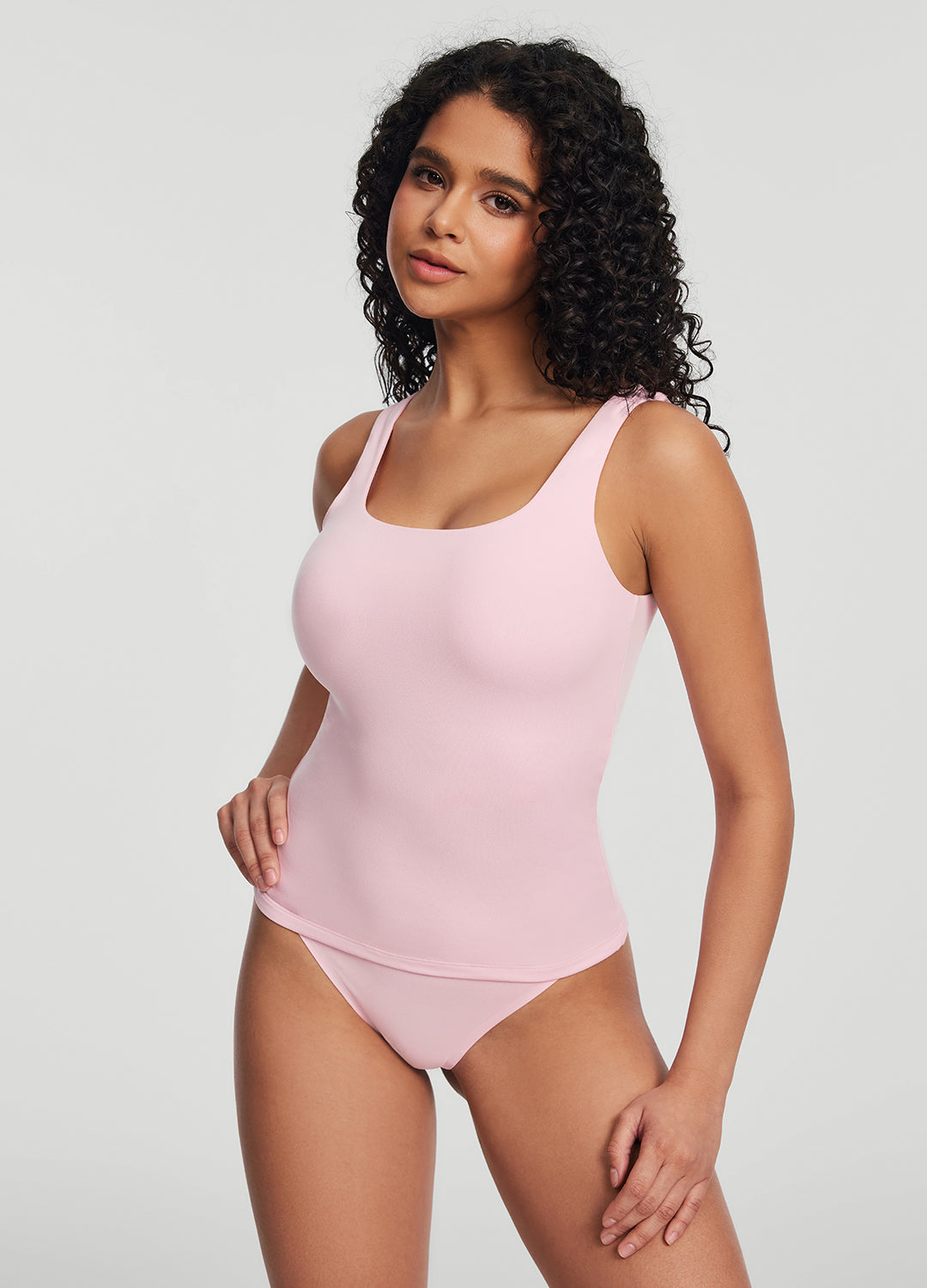 Square Neck Tank Top | Ballet Pink