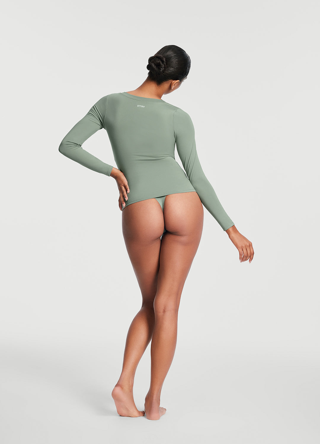 V-Neck Long Sleeve Top | Sage Green