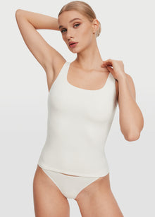 Square Neck Tank Top | White