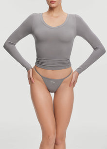 Essential String Thong | Cool Gray
