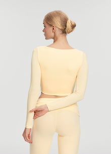 Cropped Round Neck Top | Lemon Meringue
