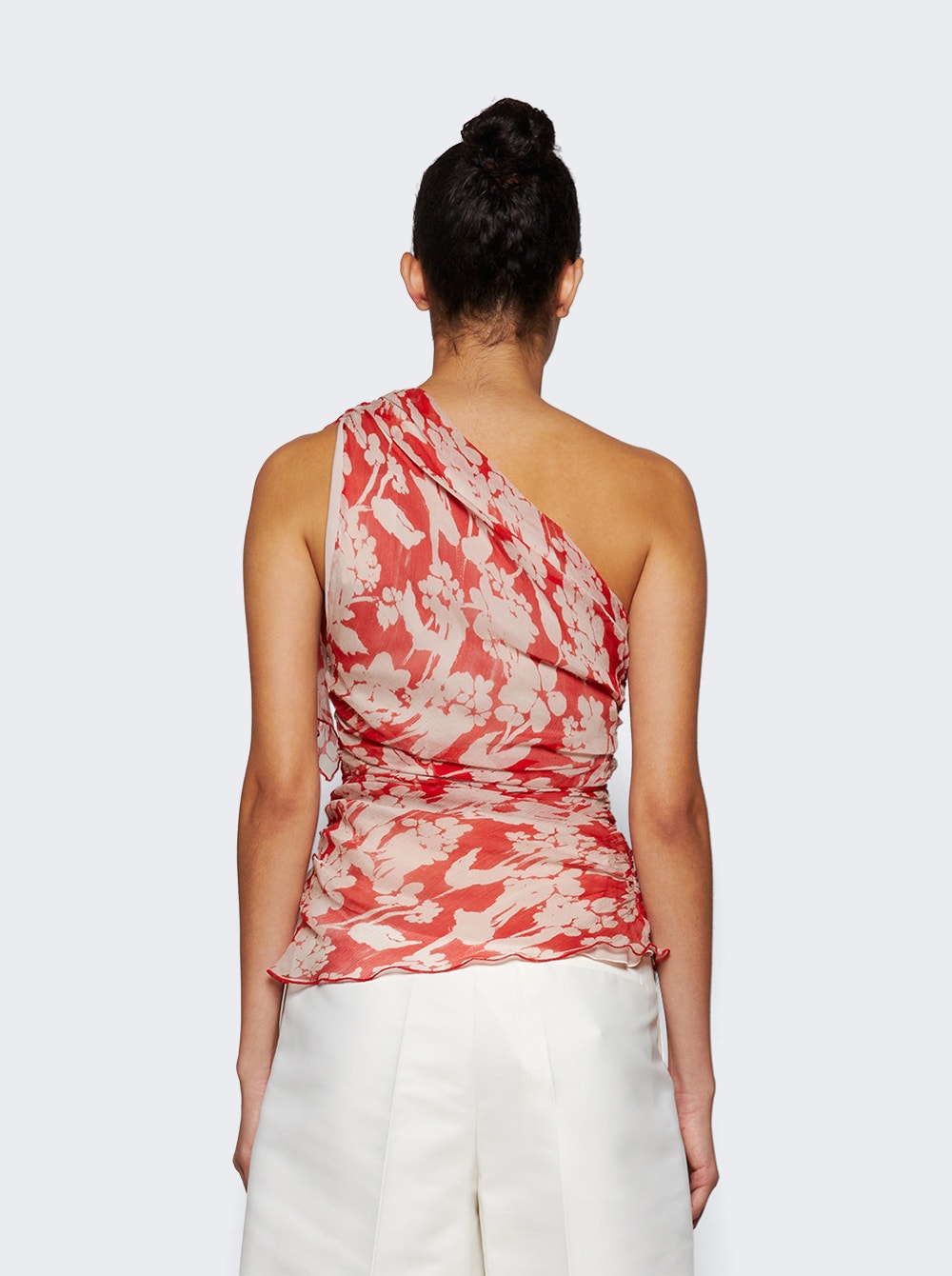 Women | Victoria Beckham | One Shoulder Draped Top Chilli And Blush