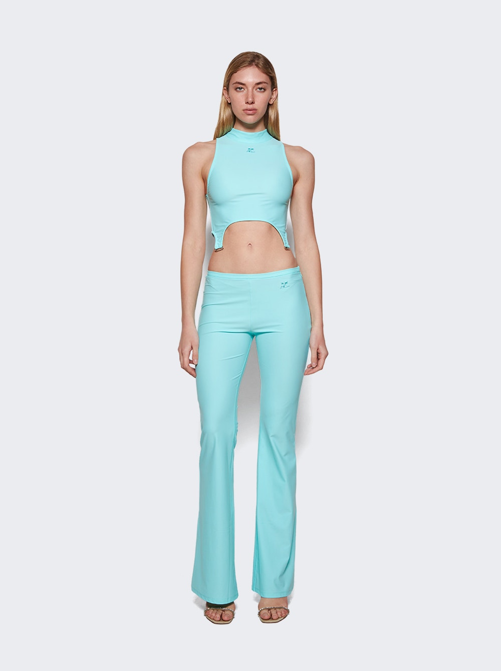 Women | Courrèges | Tech Jersey Pant | Turquoise