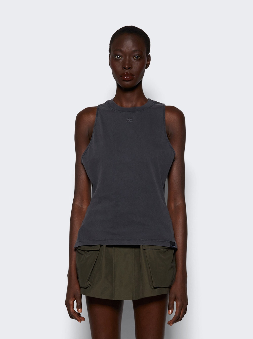 Women | Courrèges | Belted Stonewashed Tank Top Stonewashed | Grey
