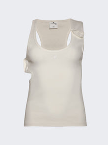 Women | Courrèges | Double Buckle 90's Rib Tank Top Heritage | White