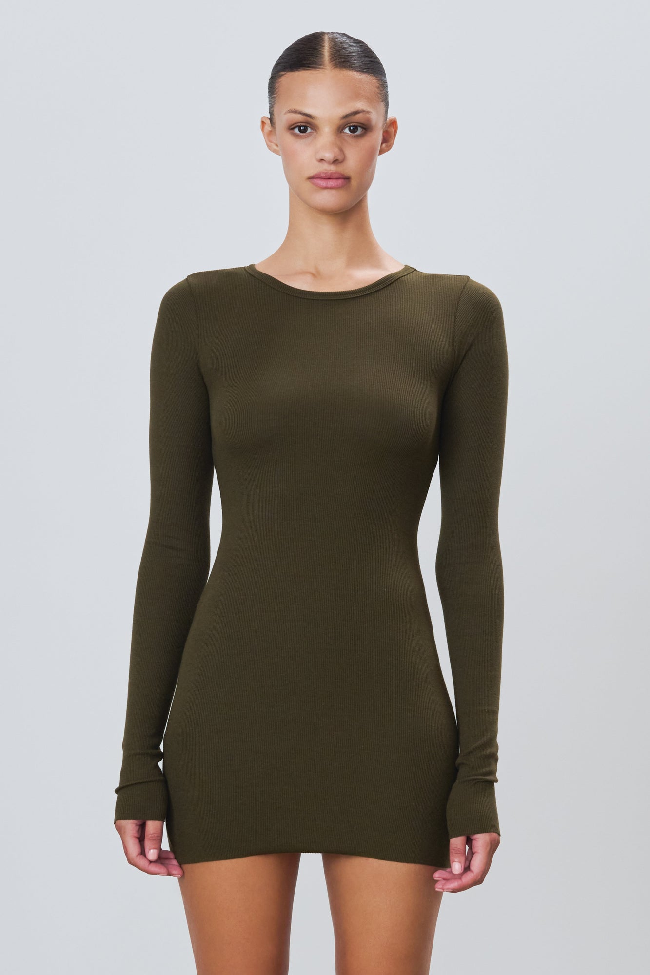 LONG SLEEVE CREWNECK MINI DRESS - ETERNE