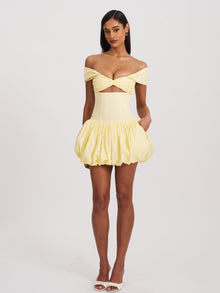 Umika Bubble Hem Mini Dress | Butter Yellow