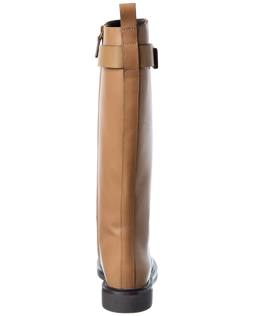 Tory Burch | Womens | Double T Leather Utility Boot | Brown