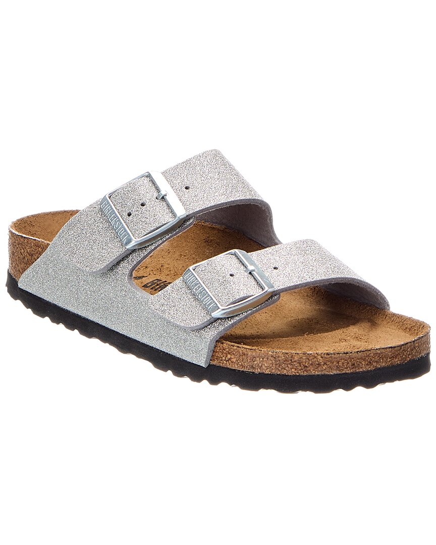Birkenstock | Womens | Arizona Narrow Glitter Leather Sandal | Silver
