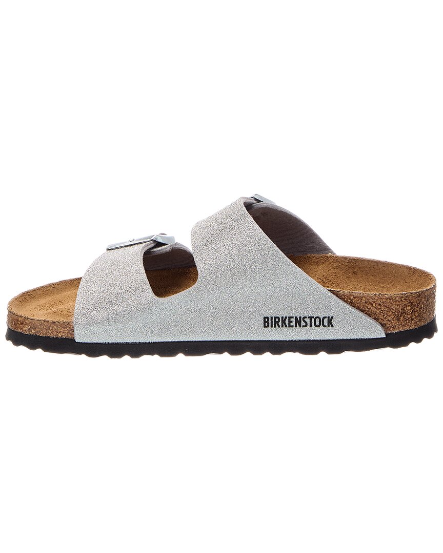 Birkenstock | Womens | Arizona Narrow Glitter Leather Sandal | Silver