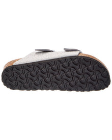 Birkenstock | Womens | Arizona Narrow Glitter Leather Sandal | Silver