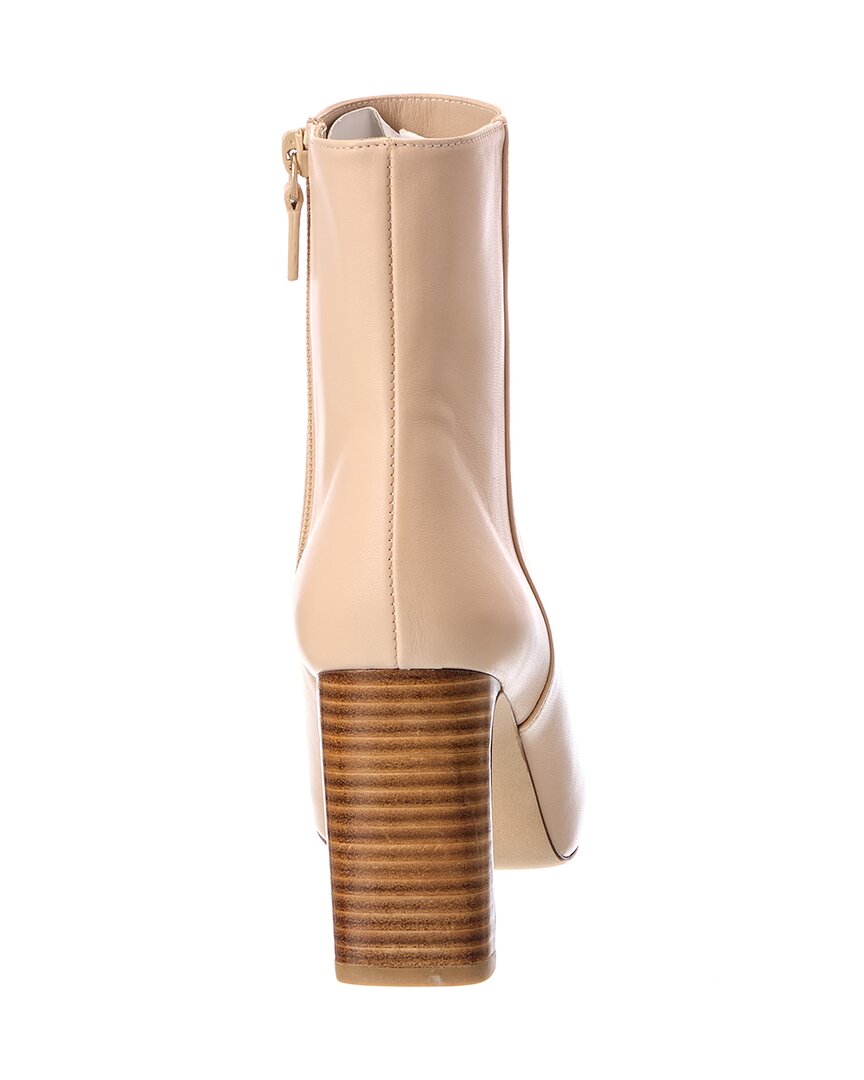 Stuart Weitzman | Womens | Babette Platform Zip Leather Bootie | Beige