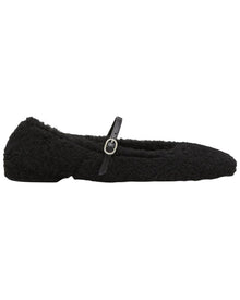 Stuart Weitzman | Womens | Lennox Shearling Flat | Black