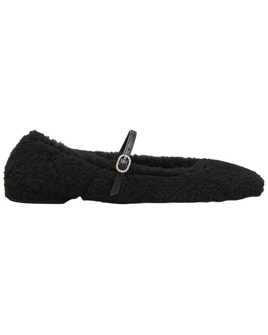 Stuart Weitzman | Womens | Lennox Shearling Flat | Black