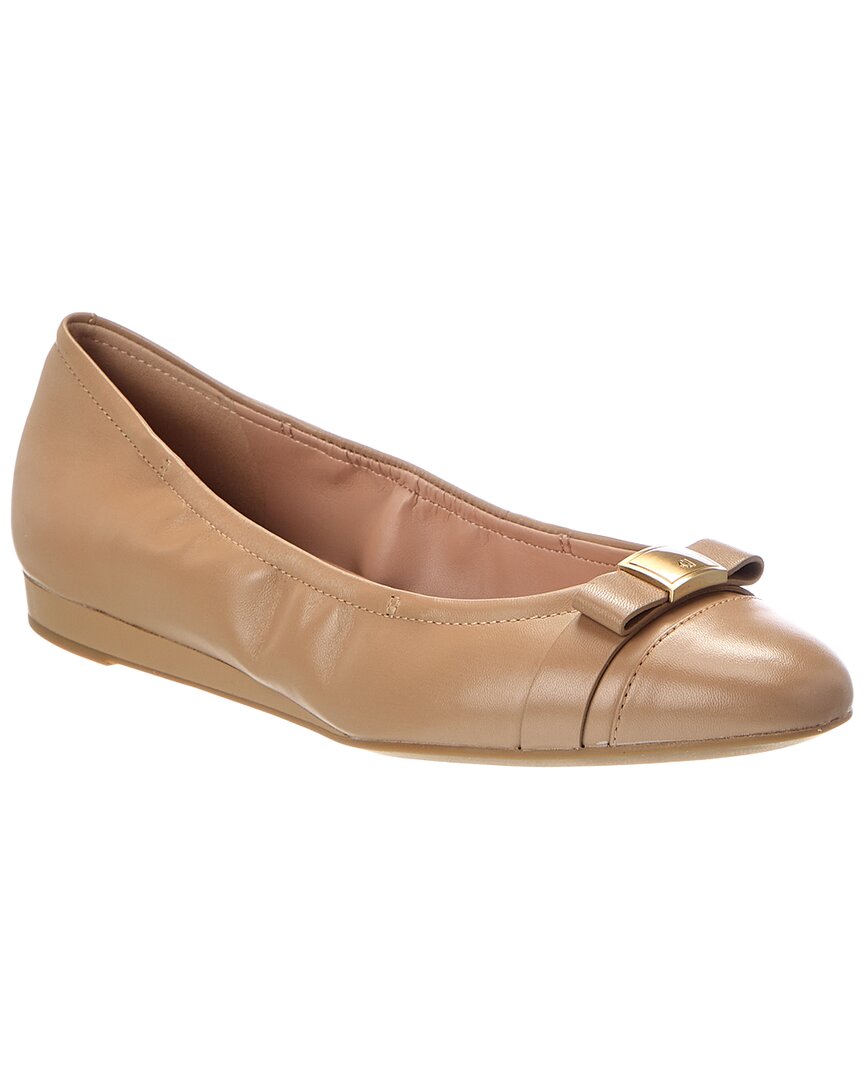 Cole Haan | Womens | Go-To Tova Bow Leather Ballet Flat | Beige
