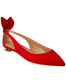 Aquazzura | Womens | Deneuve Suede Flat | Red