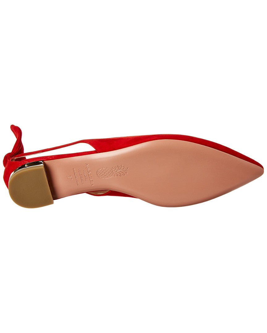 Aquazzura | Womens | Deneuve Suede Flat | Red