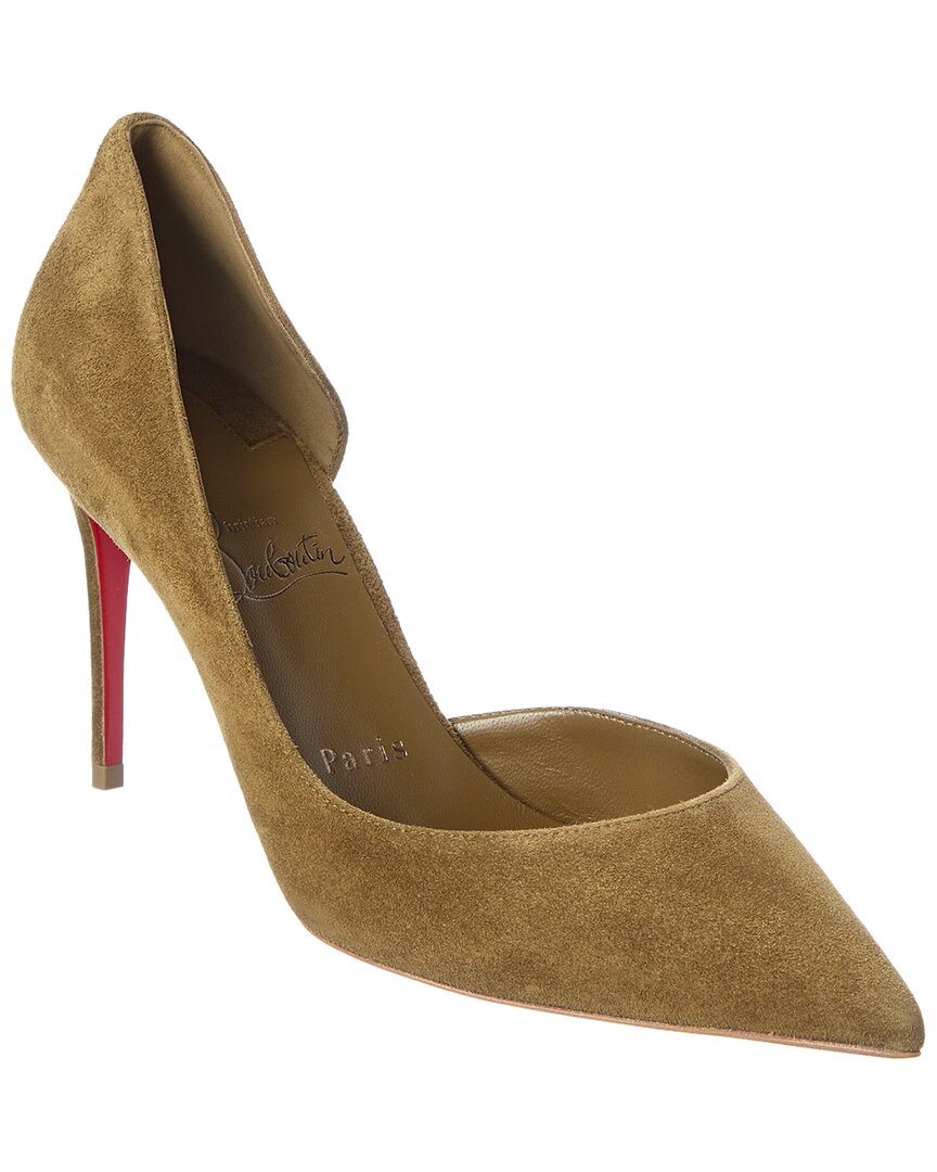 Christian Louboutin | Womens | Iriza 85 Suede Pump - II | Brown