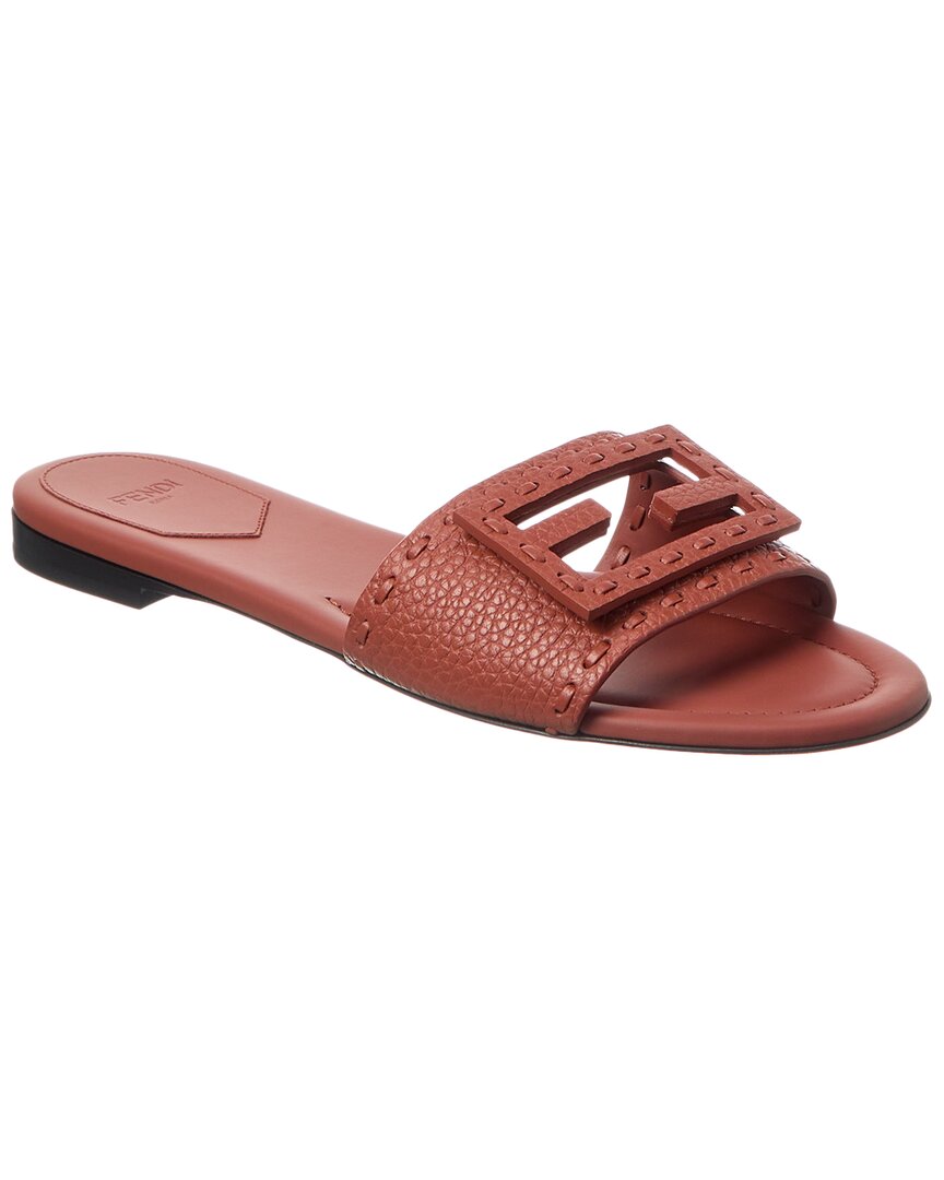 FENDI | Womens | FF Baguette Leather Sandal | Brown