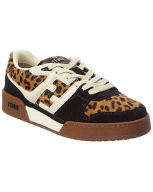 FENDI | Womens | Match Haircalf & Suede Sneaker | Brown Multi