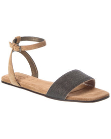 Brunello Cucinelli | Womens | Suede Sandal | Brown