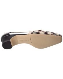 Manolo Blahnik | Womens | Varro 40 Wool & Leather Pump | White