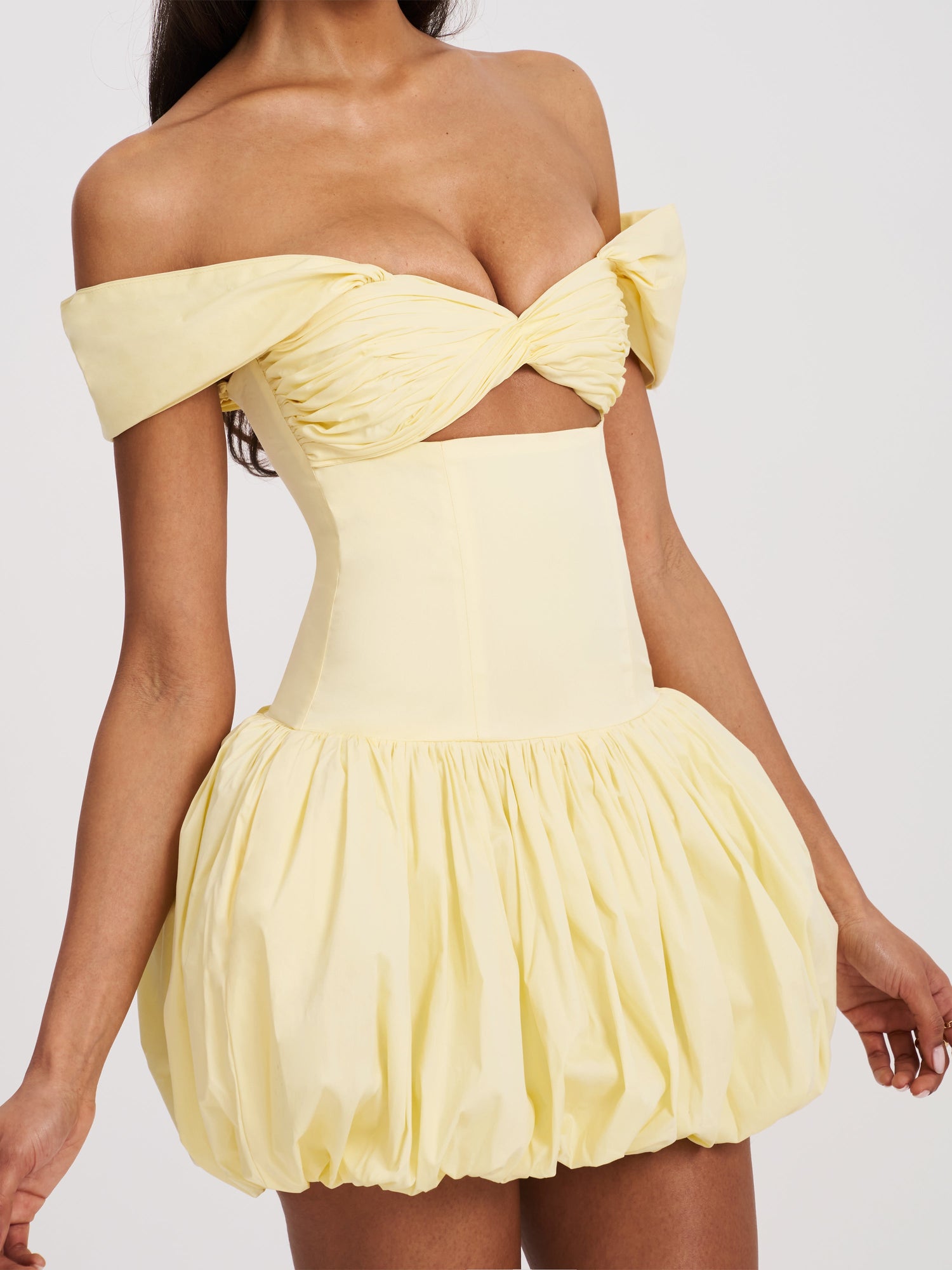 Umika Bubble Hem Mini Dress | Butter Yellow